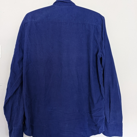 Blue Corduroy Flannel Button Up - Picture 3 of 3